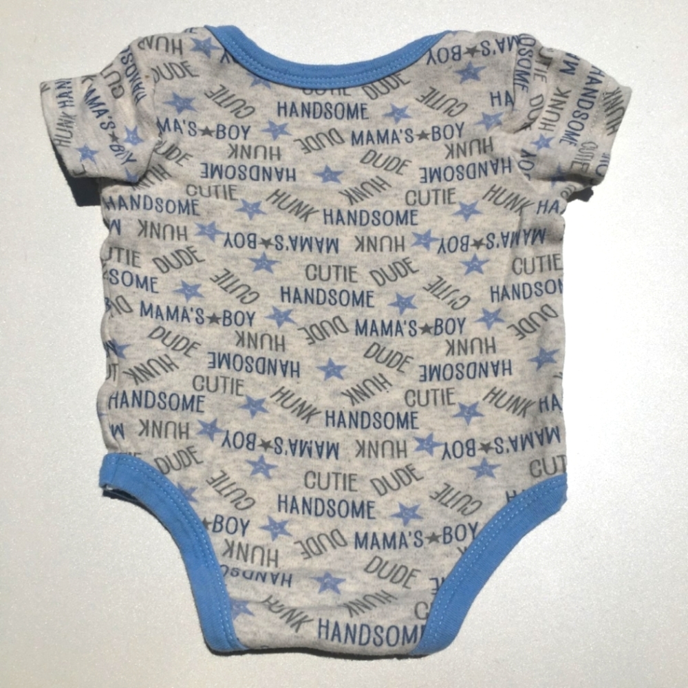 Duck Duck Goose Handsome Cutie Onesie Size 6-9 Months Gray Blue - Picture 3 of 3
